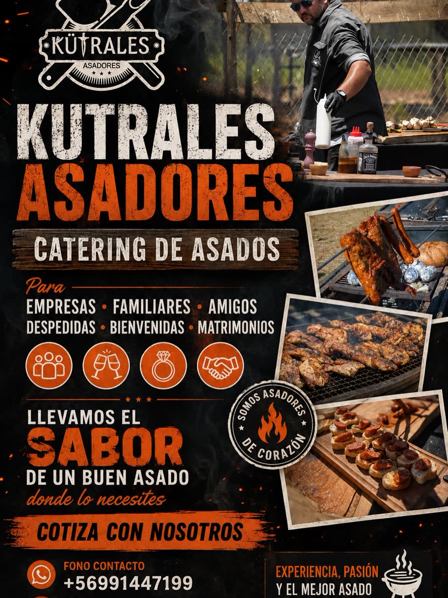 Afiche de Kütrales Asadores, catering de asados